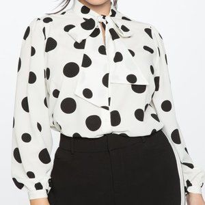 Eloquii Tie Neck Blouse